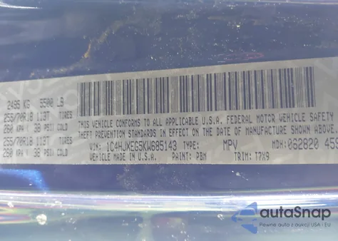 2019 Jeep Wrangler Unlimited Sahara 4X4 z USA, uszkodzony, nr VIN 1C4HJXEG5KW685143